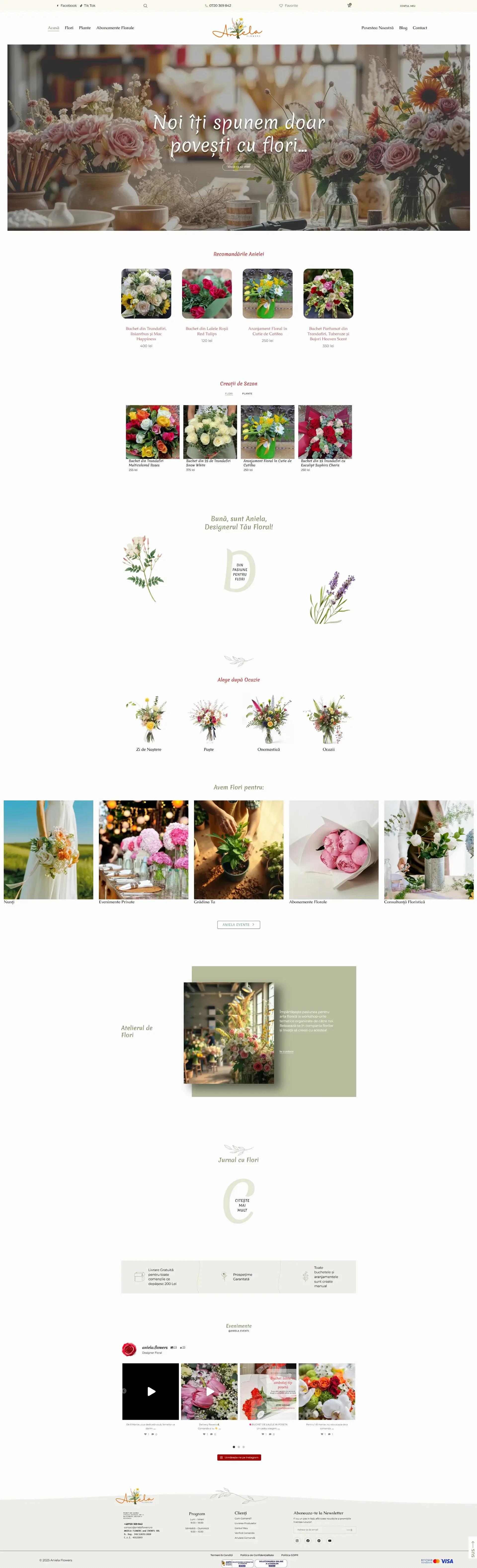 Realizare Website Magazin Aniela Flowers